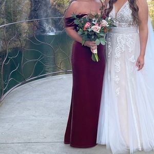 Revelry Velvet bridesmaid dress